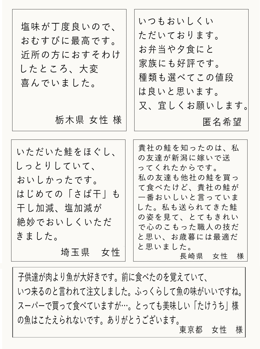 お客様の声2021　５月