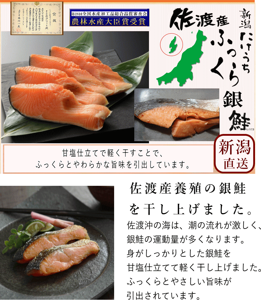 佐渡産の銀鮭 農林水産大臣