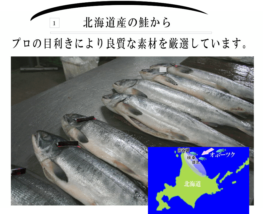北海道産の鮭